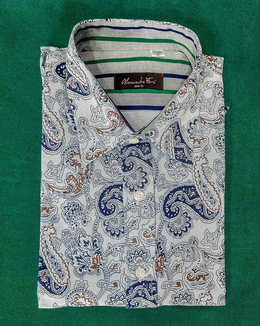 Alessandro Ferri Linen Paisley Short Sleeve Shirt