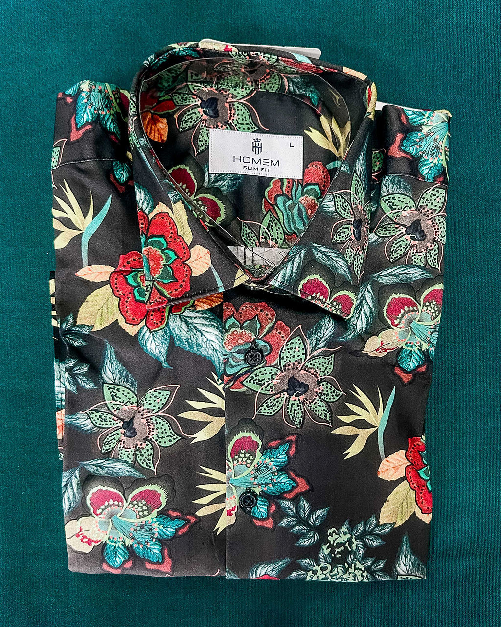 Floral Print Linen Short Sleeve Shirt